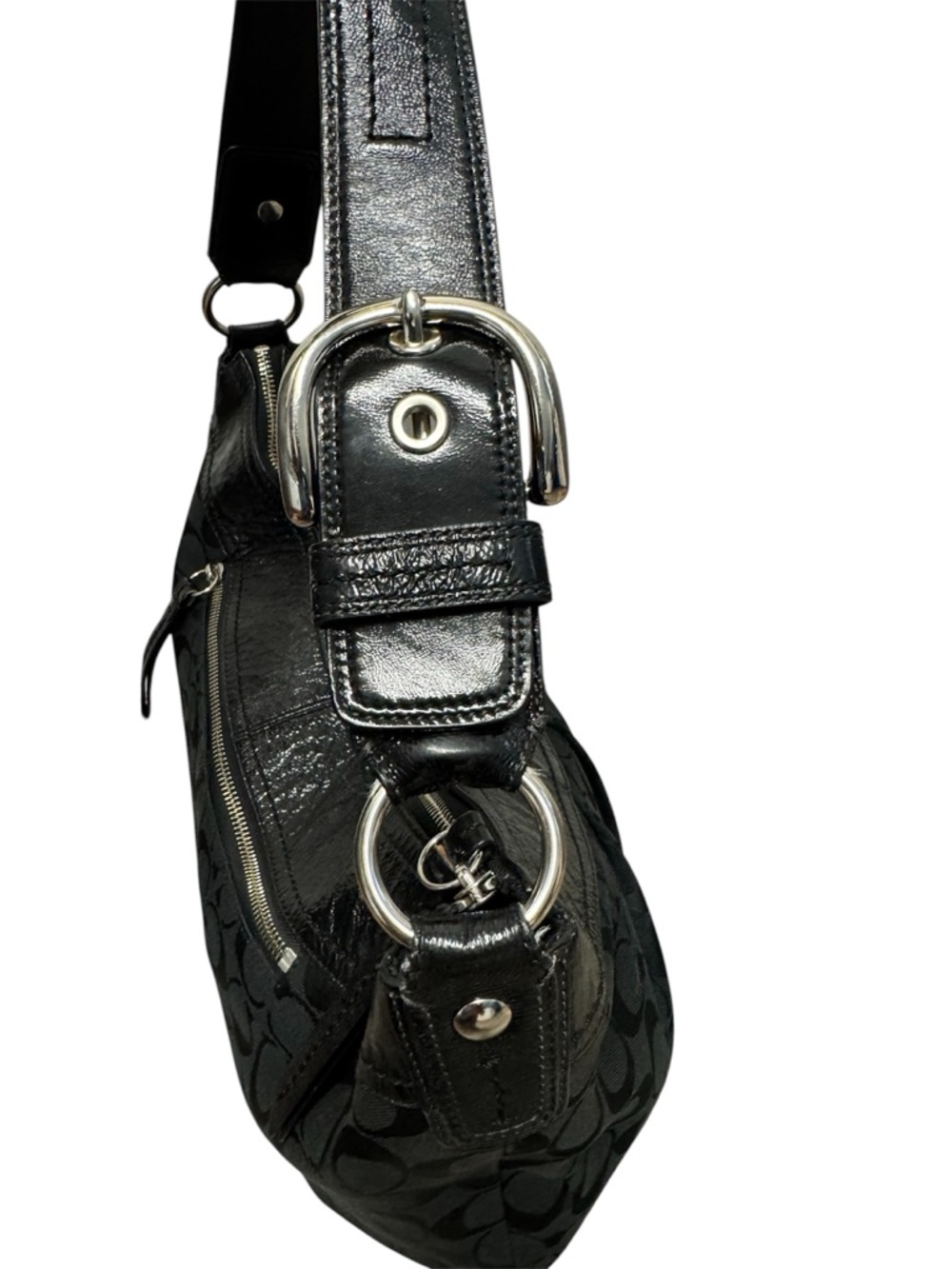 Coach Signature Black Boho Jacquard Canvas Handbag And Wallet - Picture 9 of 16